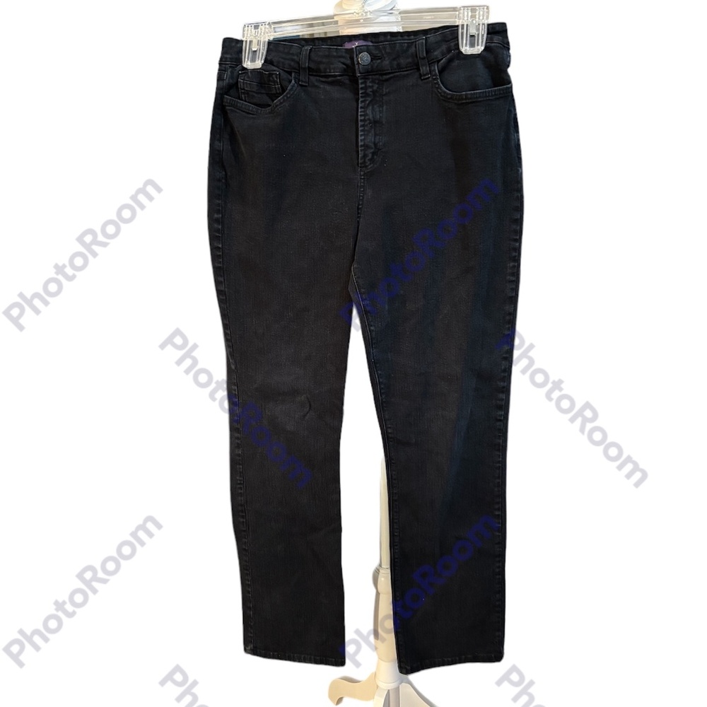 NYDJ Marilyn Straight Jeans in Dark Blue Rinse Size 14